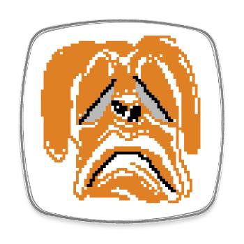 Sad Dog - Magnet carré - blanc - Devant