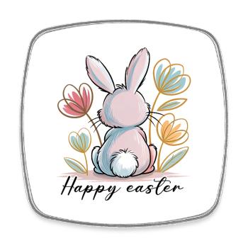 Happy Easter Bunny - Square fridge magnet - white - Front