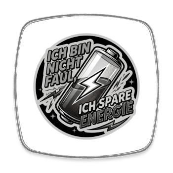 Ich spare Energie Sticker - Viereckiger Kühlschrankmagnet - Weiß - Vorne
