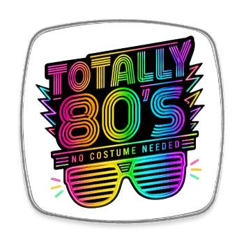 This Is My 80's Costume 80er Jahre - Viereckiger Kühlschrankmagnet - Weiß - Vorne