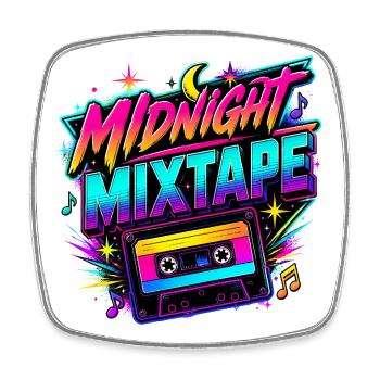 Midnight Mixtape 80er Jahre - Viereckiger Kühlschrankmagnet - Weiß - Vorne
