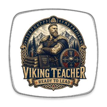 Professeur viking prêt à diriger - Magnet carré - blanc - Devant