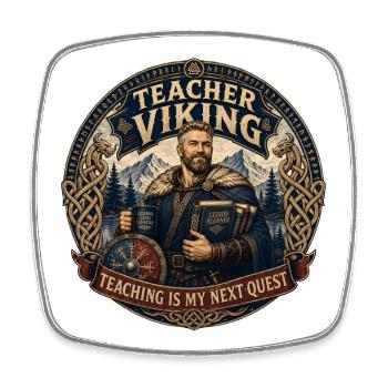 Planificateur de cours Teacher Viking - Magnet carré - blanc - Devant