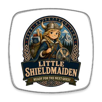 Little Shieldmaiden Quest - Square fridge magnet - white - Front