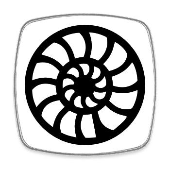 fossil - Square fridge magnet - white - Front