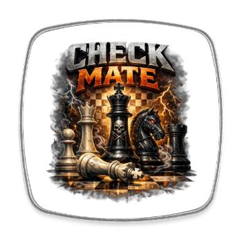 Échec et mat : Duel royal d’échecs - Magnet carré - blanc - Devant
