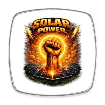 Poing Solaire - Magnet carré - blanc - Devant