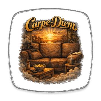 Carpe Diem Sofa Sunset - Magnet carré - blanc - Devant