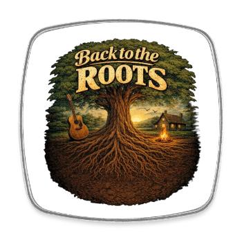 Back to the roots - Square fridge magnet - white - Front