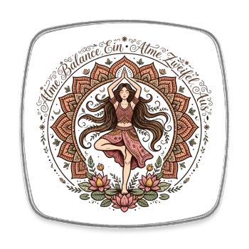 Atme Balance Ein Zweifel Aus Bunt Yoga Boho - Viereckiger Kühlschrankmagnet - Weiß - Vorne