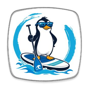 Cartoons SUP Paddleboard Board Stand Up paddel - Viereckiger Kühlschrankmagnet - Weiß - Vorne