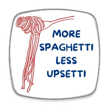 fun spaghetti design - Square fridge magnet - white - Front