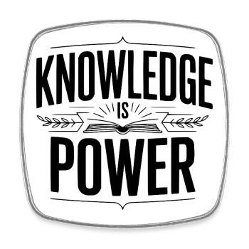 Knowledge Is Power - Square fridge magnet - white - Front
