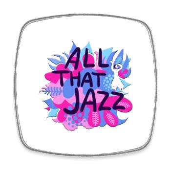 All That Jazz Musik Blumen Design - Viereckiger Kühlschrankmagnet - Weiß - Vorne