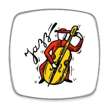 Jazz Kontrabass Musiker Design - Viereckiger Kühlschrankmagnet - Weiß - Vorne