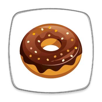 donut - Square fridge magnet - white - Front