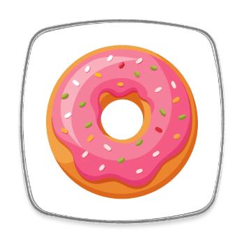 Donut - Square fridge magnet - white - Front