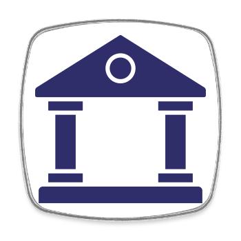 Courthouse Solid Icon Government Justice Building - Square fridge magnet - white - Front