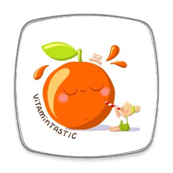 Vitamintastic Orange Girl - Square fridge magnet - white - Front