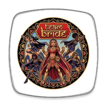Team Bride Mandala Power - Square fridge magnet - white - Front