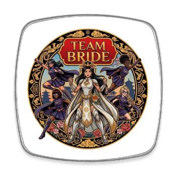 Team Bride Kriegerin Blumen - Viereckiger Kühlschrankmagnet - Weiß - Vorne