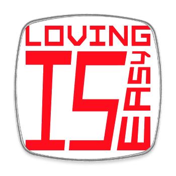 Loving Is Easy Inspirierend Romantisch Spruch Logo - Viereckiger Kühlschrankmagnet - Weiß - Vorne