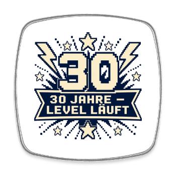 30 Jahre – Level läuft - Viereckiger Kühlschrankmagnet - Weiß - Vorne