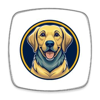 Labrador Retriever Hund Kawaii Cartoon Clipart Logo - Viereckiger Kühlschrankmagnet - Weiß - Vorne