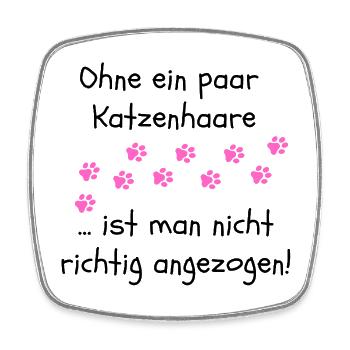 OHNE KATZENHAARE, KATZE, CATLOVER, KATZEN, CAT - Viereckiger Kühlschrankmagnet - Weiß - Vorne