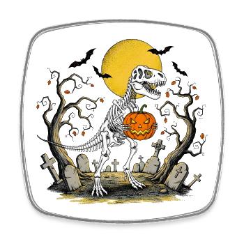 Halloween T Rex - Square fridge magnet - white - Front