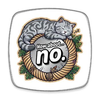 Bkh silver tabby no - Square fridge magnet - white - Front