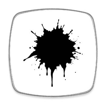 Ink splatter - Square fridge magnet - white - Front