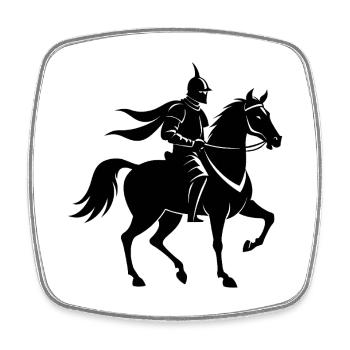 Knight and Horse - Square fridge magnet - white - Front