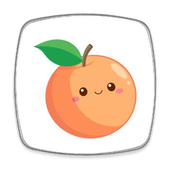 Kawaii Peach - Square fridge magnet - white - Front