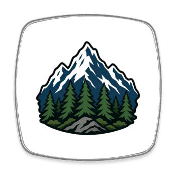 Mountain Forest Patch - Square fridge magnet - white - Front