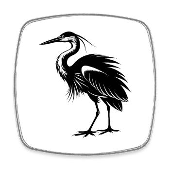 Reiher - Viereckiger Kühlschrankmagnet - Weiß - Vorne