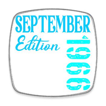 September 1966 - 60. Geburtstag - Viereckiger Kühlschrankmagnet - Weiß - Vorne