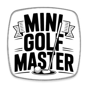 Maître de golf - Magnet carré - blanc - Devant