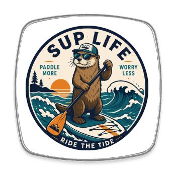 SUP Paddleboard Board Stand Up paddle Supboard - Magnet carré - blanc - Devant