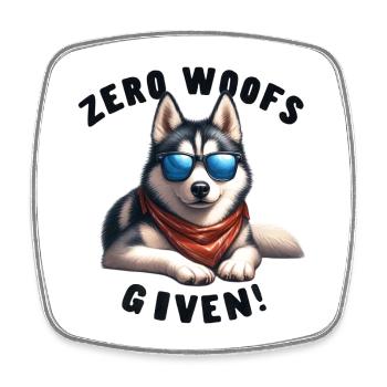 Zero Woofs reçoit un gadget cool pour le design de chien husky - Magnet carré - blanc - Devant