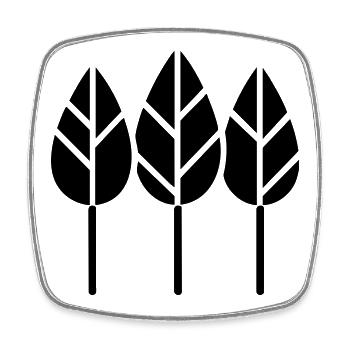 Motif horticole des trois arbres du jardinier - Magnet carré - blanc - Devant
