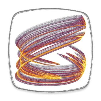 Light Vortex of Chaos – Strange Attractor - Square fridge magnet - white - Front
