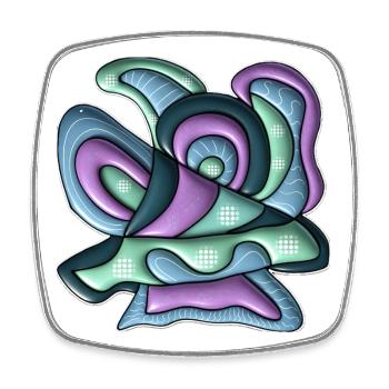 Colour Swirls Abstract Waves - Square fridge magnet - white - Front
