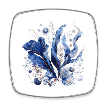 Abyssal cyanotype herbarium - Square fridge magnet - white - Front