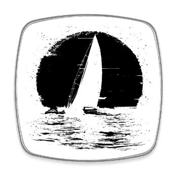 Sailing Ship Graphics - Square fridge magnet - white - Front