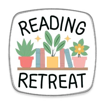 Reading Retreat Botanical Books - Square fridge magnet - white - Front
