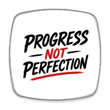 progress not perfection - Square fridge magnet - white - Front