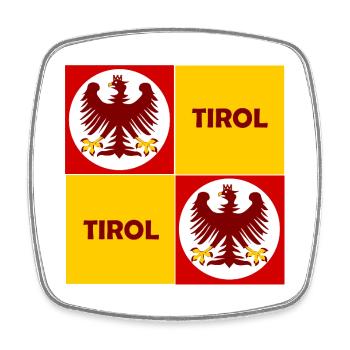 Tirol Quadrat Emblem Muster - Viereckiger Kühlschrankmagnet - Weiß - Vorne
