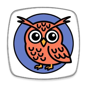 Owl family - Square fridge magnet - white - Front