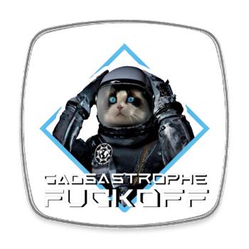Gdasastrophe with my cat Zora - Square fridge magnet - white - Front
